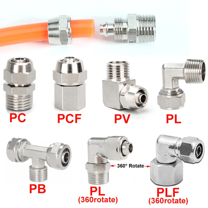 銅空気圧継手エア継手外径 4 6 8 10 12 ミリメート - Compression Fitting Brass のレビューと価格