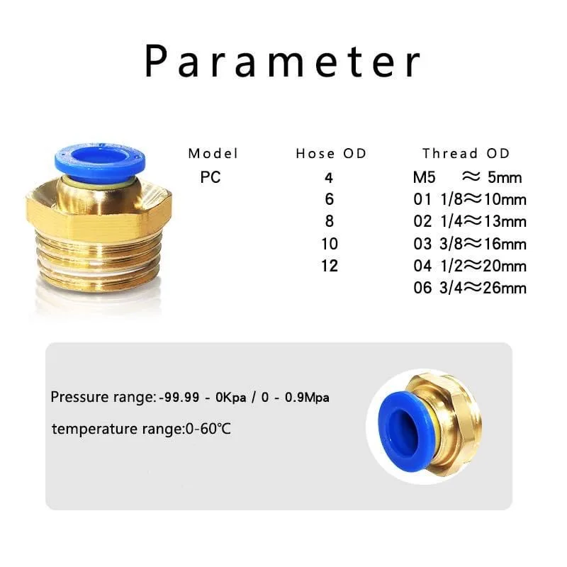 10/50個入り 空気圧継手 エアコネクタ PC 4mm 6 - Compression Fitting Brass のレビューと価格